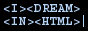 black button blue text says i dream in html