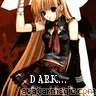 red and black goth anime girl text says dark