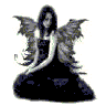 black and white goth fairy icon