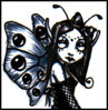 black and white goth fairy drawing icon