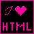 i heart html tiny icon black bg pink border and text