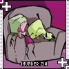 pink invader zim icon zim and gir asleep on chair