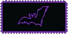 black and purple flashing bat stamp