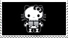 black and white hello kitty skeleton stamp
