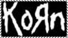 korn stamp black bg white korn logo