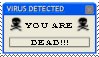 virus you are dead stamp